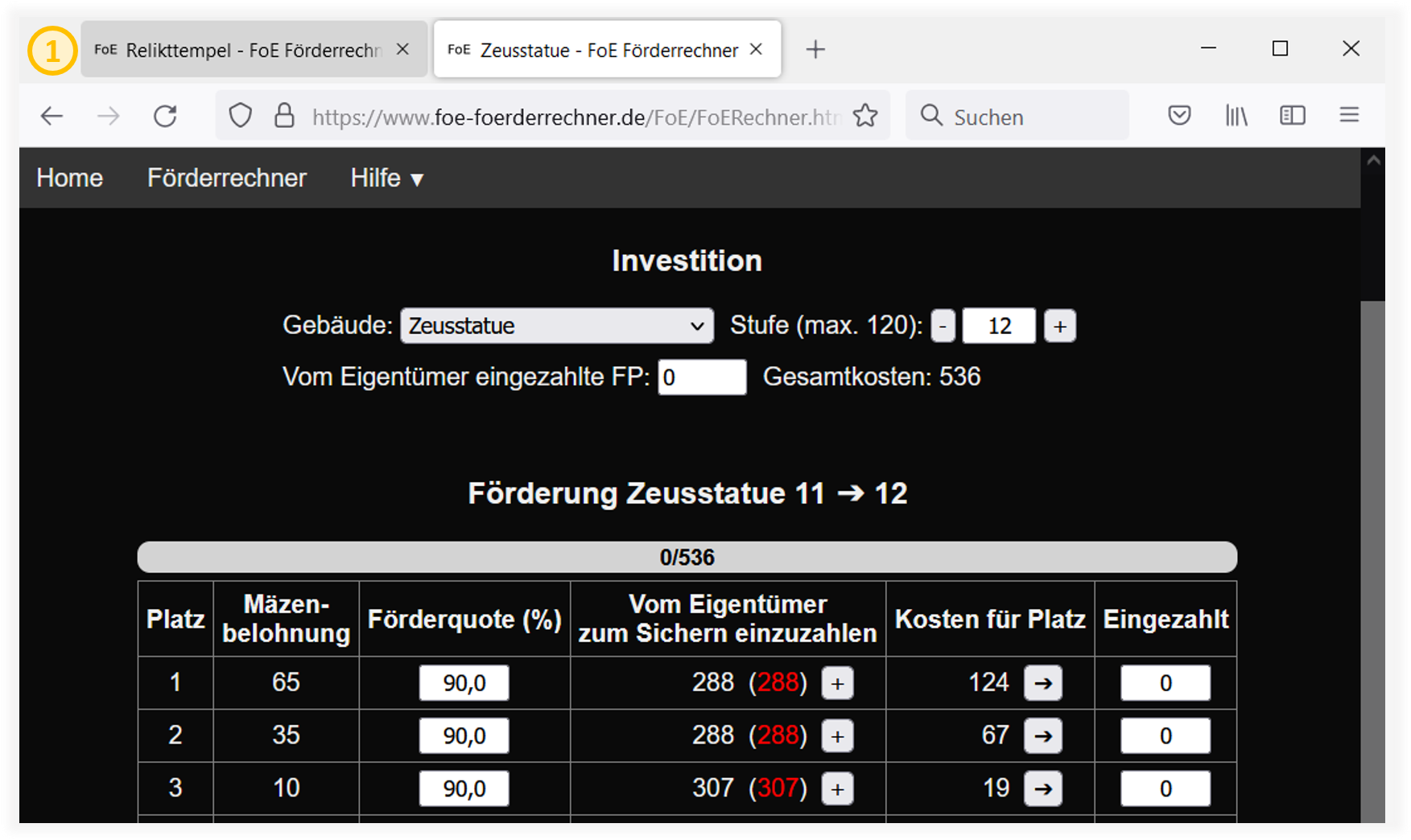 Mehrere Tabs verwenden